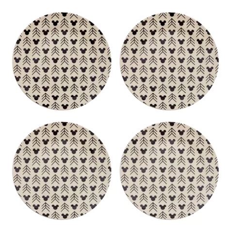 Disney Salad Plate Set Mickey Mouse Homestead Black And Cream