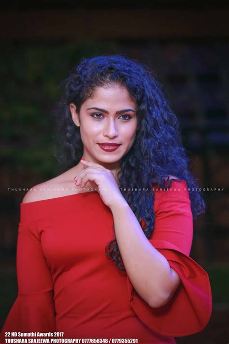 Sandani Fernando Hot In Red Dress