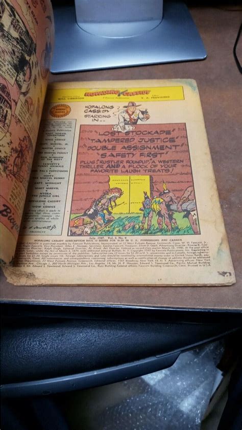 Golden Age Comic Hopalong Cassidy With Mary Marvel Comic Ad By