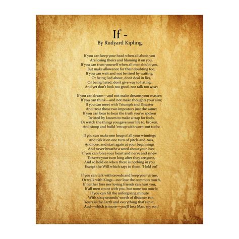 Mua If You Can Keep Your Head Rudyard Kipling Poem Page Print Poetic Wall Art Decor For Retro