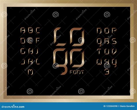 Logo Bronze Alphabet Vector Letters Stock Vector Illustration Of
