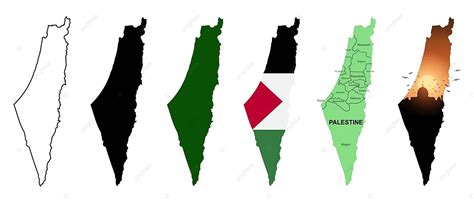 Isolated Vector Illustration Of Palestine Map On A White Background