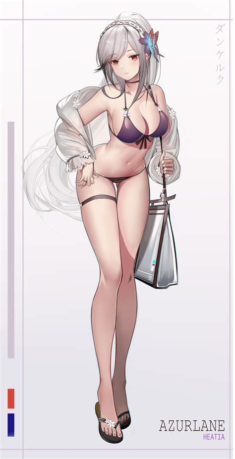 Heatia Azur Lane Dunkerque Azur Lane Bikini Garter Open Shirt