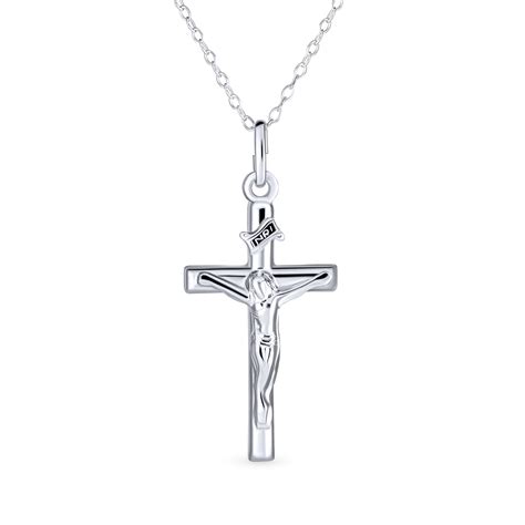 Christian Catholic Religious Jesus Inri Crucifix Cross Pendant Necklace