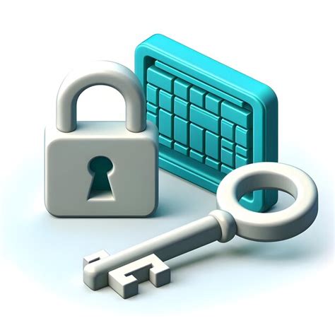 3D Icon for Phishing Site with Encryption Key Concept for Secure