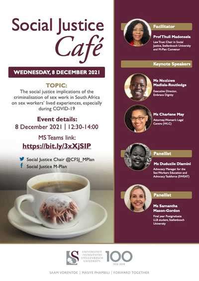 Social Justice Café The criminalisation of sex work in South Africa Centre for Social Justice