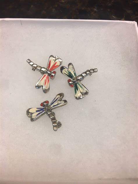 Rare Matching Set Vintage Firefly Dragonfly Pins Broo… - Gem