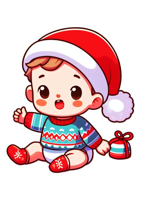 Bebe Natal Desenho Png - Decoração de natal bebê fofinho com gorro do papai noel desenho simples ...