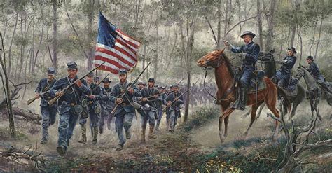 Colonel Joshua Chamberlain Rushing The 20th Maine To Little Round Top