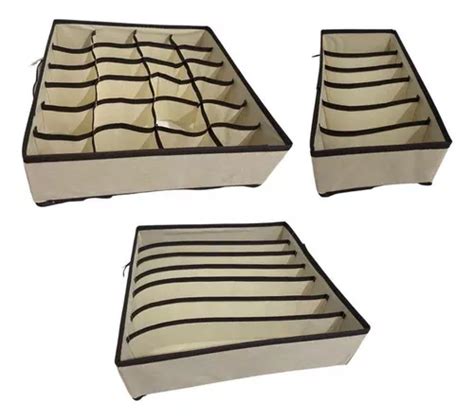 Kit Organizador De Suti Gavetas Lingerie Cor Bege Mercadolivre