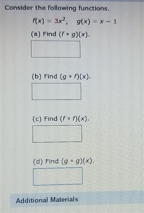 Solved Consider The Following Functions F X 3x2 9 X