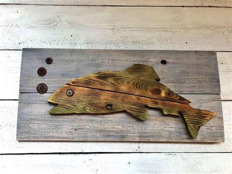 wood salmon wall decor wood fish decor fish wall hanging salmon