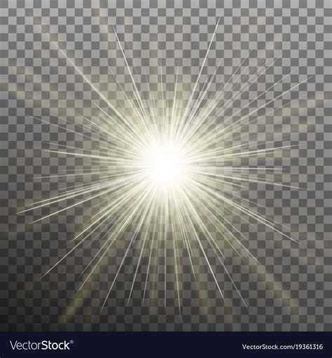 Glow Light Burst Effect On Transparent Background Vector Image