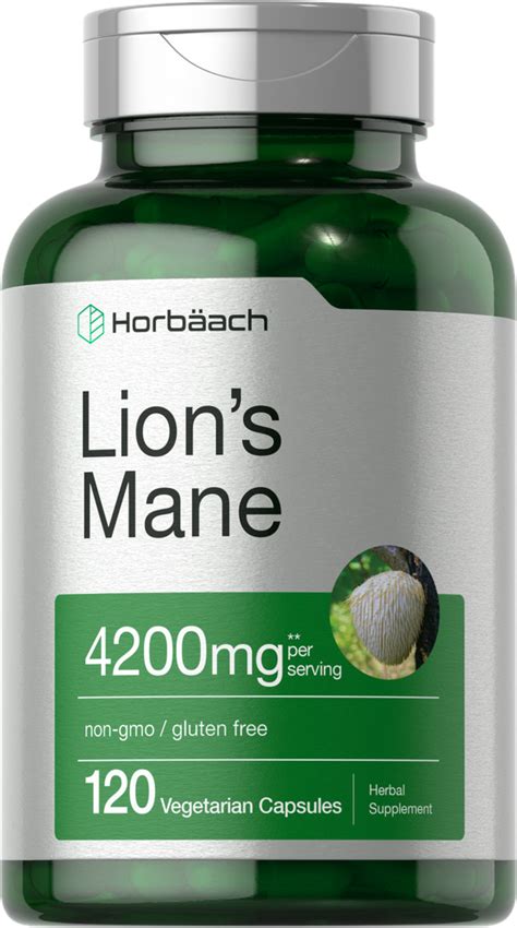 Lions Mane Mushroom Capsules 4200mg 120 Count Vegetarian By