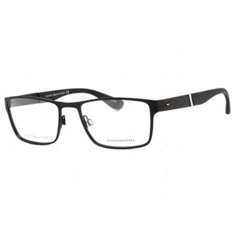 Tommy Hilfiger Men S Eyeglasses Matte Black Rectangular Frame Th 1543 0003 00 Ebay