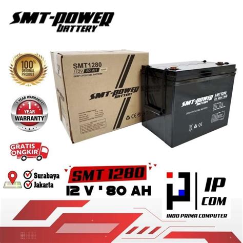 Jual Battery 12v 80ah Baterai Aki Kering Ups Vrla Smt Power Smt1280