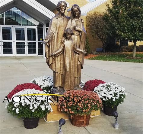 jesus and mary bronze holy family statue catholic - sculpture