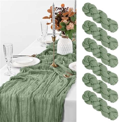 Pack Sage Green Cheesecloth Table Runner Rustic Sage Green Tablecloth