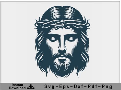 Jesus Christ Face Svg Vector Silhouette Graphic By Shikharay410