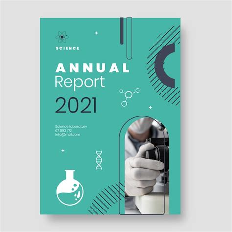 Free Vector Flat Design Science Annual Report Template