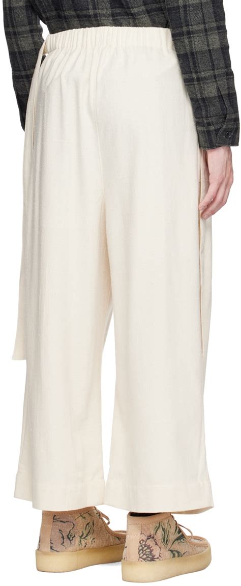 Naked Famous Denim Off White Wide Trousers Naked And Famous Denim