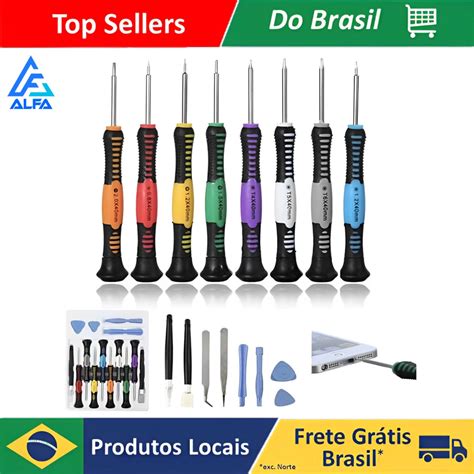 Kit alfa chaves ferramenta 16 peças abrir celular iphone android roti