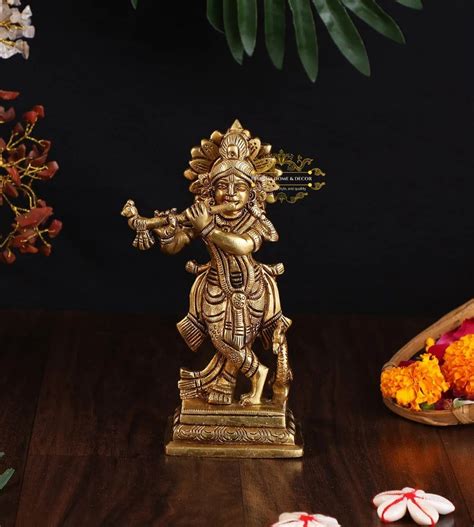 Brass Krishna Hands With Basuri At Rs Piece Brass Krishna Statue