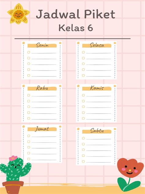 Contoh Jadwal Piket Kelas 6 Pdf
