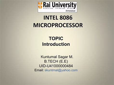 Intel 8086 Microprocessor Ppt