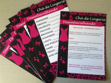 Kit De Brincadeiras Ch De Lingerie Elo Produtos Especiais