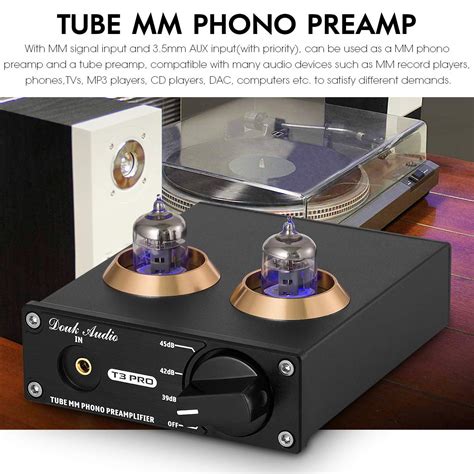 Douk Audio Hifi Vacuum J Tube Mm Phono Preamp Stereo Mini Turntable