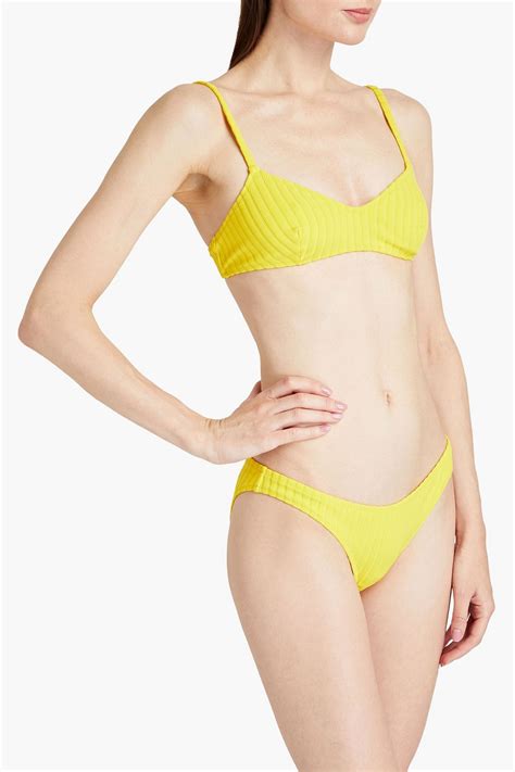 Solid And Striped Ribbed Triangle Bikini Top The Outnet