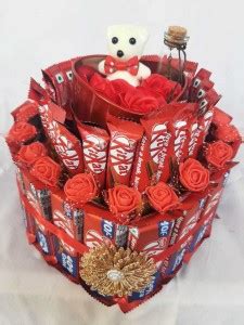 Happy Basket By Simran Heart Shaped Kitkat Gift Hamper For Valentine