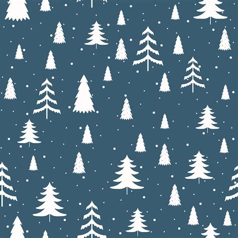 Premium Vector Seamless Pattern With Christmas Tree And Snow