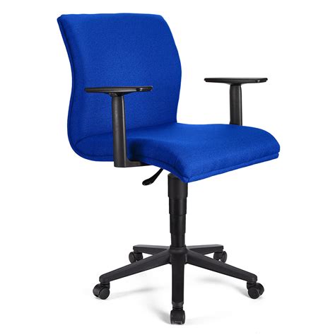 Silla De Oficina Anibal Base En Tela Azul Ofisillases