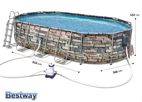 56719 Bestway Овальный каркасный бассейн Power Steal Comfort Jet ...