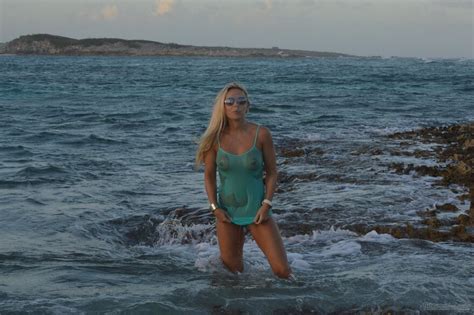 Bikini Model Victoria AI Enhanced Blue Sheer Slip Topaz Sharpen Faceai Porn Pic