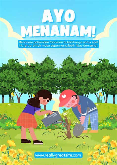 gratis desain contoh tanaman canva