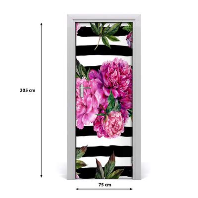 Autocollant De Porte Pivoines Tulup Fr