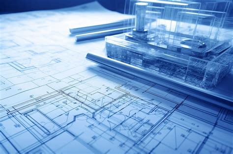 Premium Photo | Blueprint Blueprinting Process Close Up
