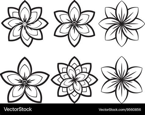 Simple Flower Clipart Black And White | Best Flower Site