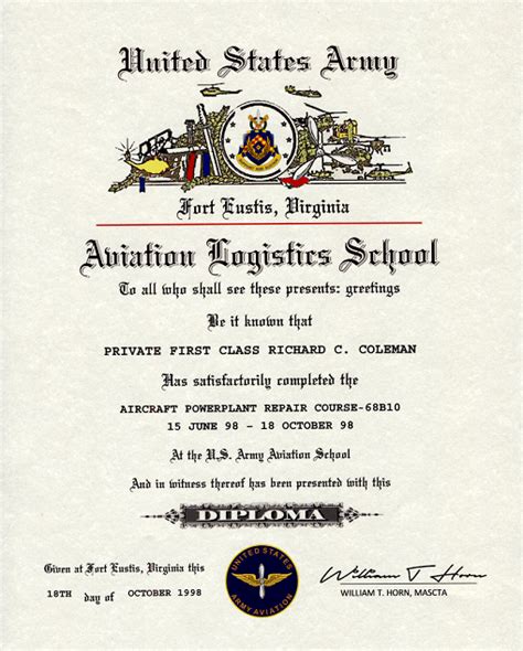 Aviation Logistics School Certificate