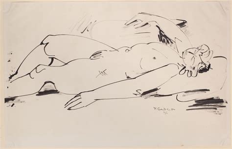 George Sugarman Original Nude Drawing Mid Century Modern Art By Renowned Sculptor Rare Piece