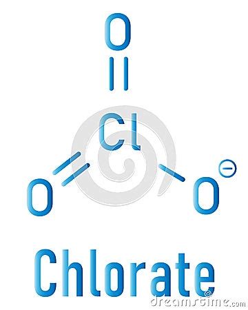 Chlorate Anion, Chemical Structure. Skeletal Formula. Flat Design ...