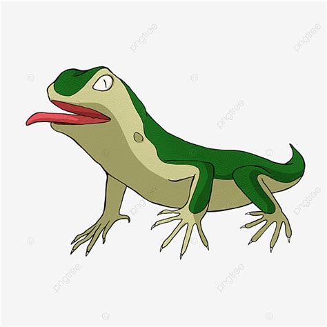 Lizard Clipart Sticking Out Tongue Cartoon Style Lizard Clipart