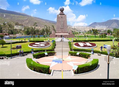 Monument Mitad Del Mundo Near Quito In Ecuador Stock Photo Alamy