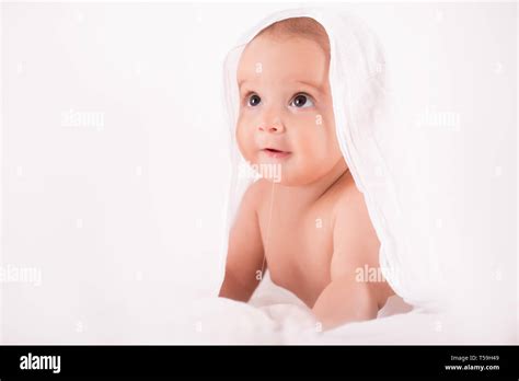 Cute Baby Boy Isolated On White Stock Photo Alamy