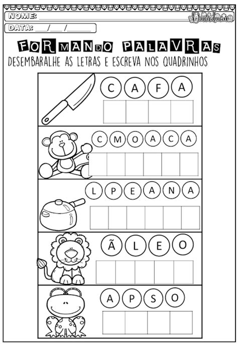 Atividades Silabico Com Valor Sonoro - Atividades silábico com valor sonoro