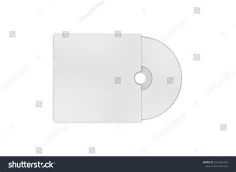 Blank White Compact Disk Cover Mock Stock Illustration