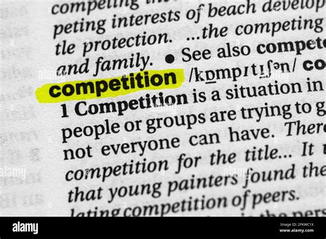 Highlighted Word Competition Concept And Meaning Stock Photo Alamy